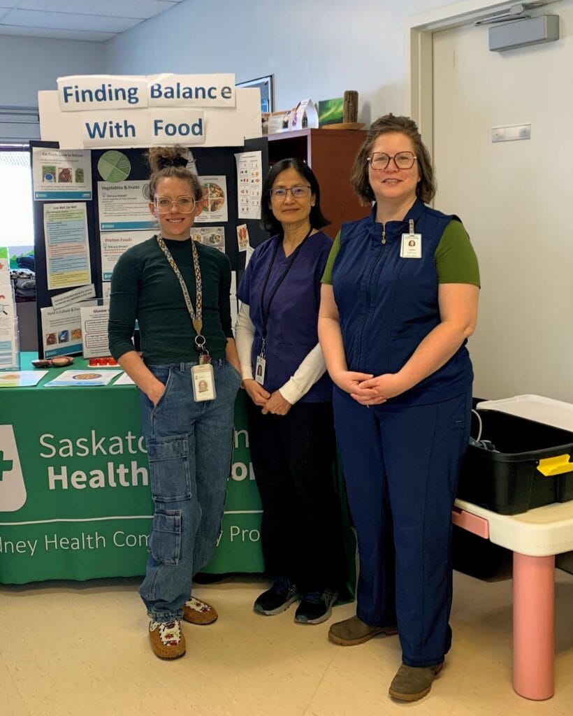  
(l-r) Stacey Shmyr, Lucia New, and Carmen Levandoski in Grandmother’s Bay, Sask. 